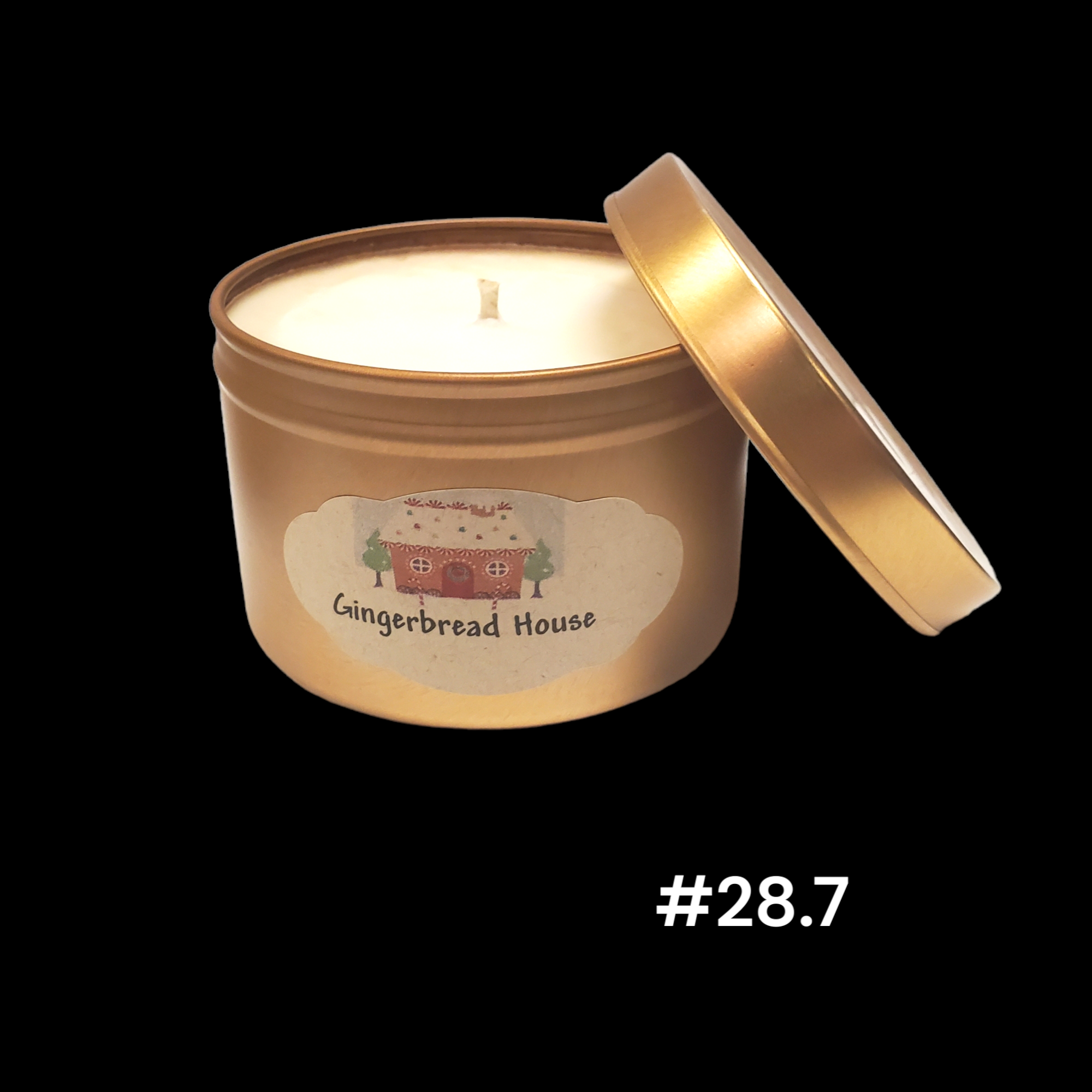 Gingerbread House Candle Tin Gold Great Gifts, Art, Antiques, And