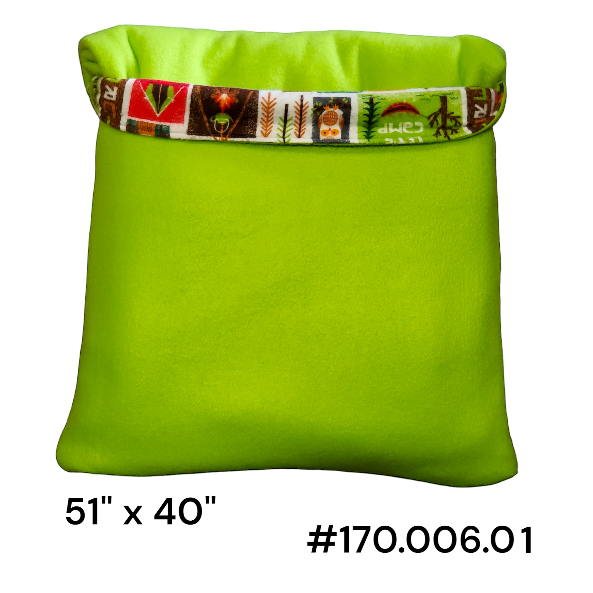 Quillow Chartreuse Fleece Camping Theme Flannel Great Gifts